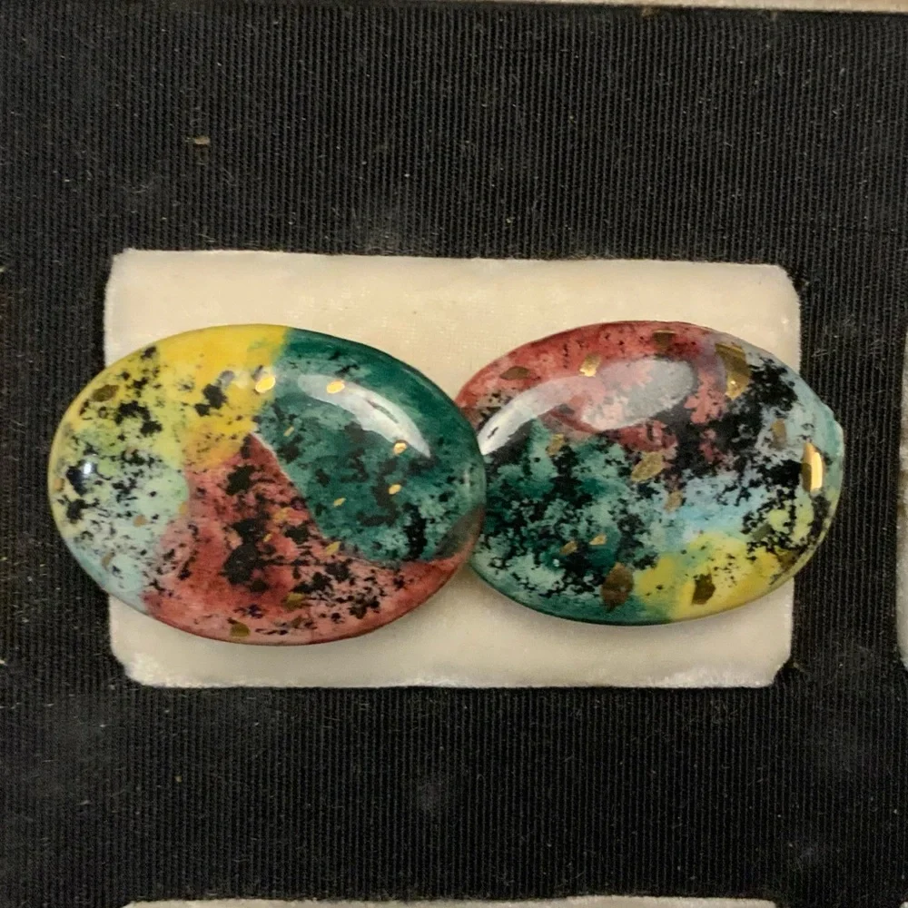 Vintage Ceramic Cuff Links